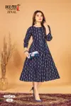 Zinal By Deecee Flared Rayon Printed Kurtis Wholesale Market In Surat